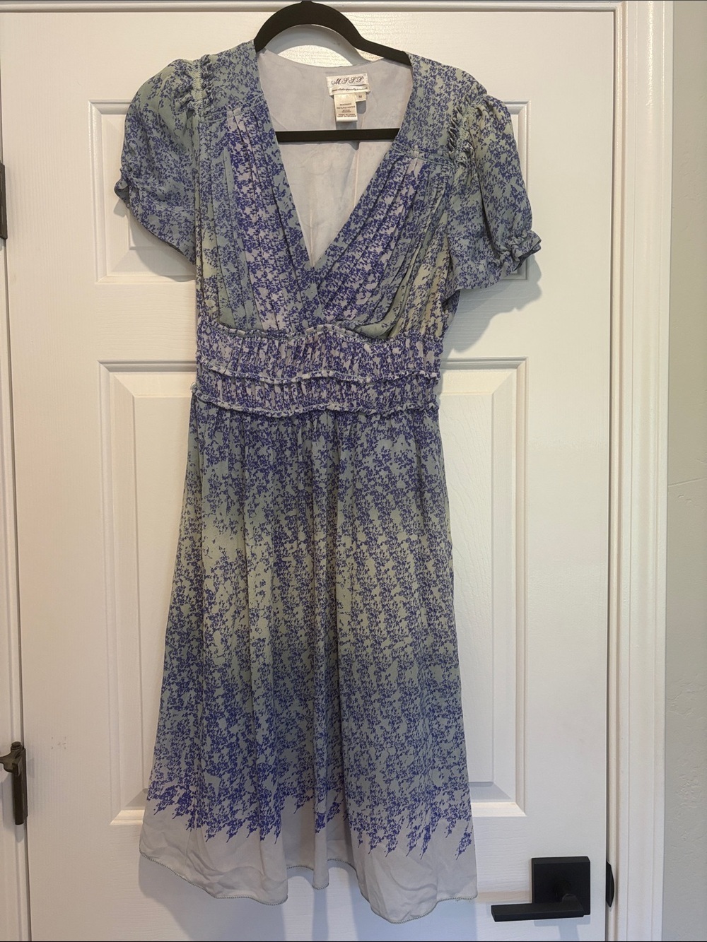 MaxStudio Specialty Procucts Purple/ Blue Floral Midi Dress